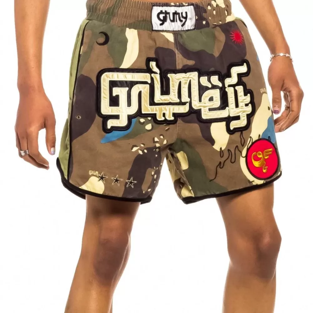 Grimey Bermuda "Glorified" Boxing Shorts - Camo | Spring 22 Clearance