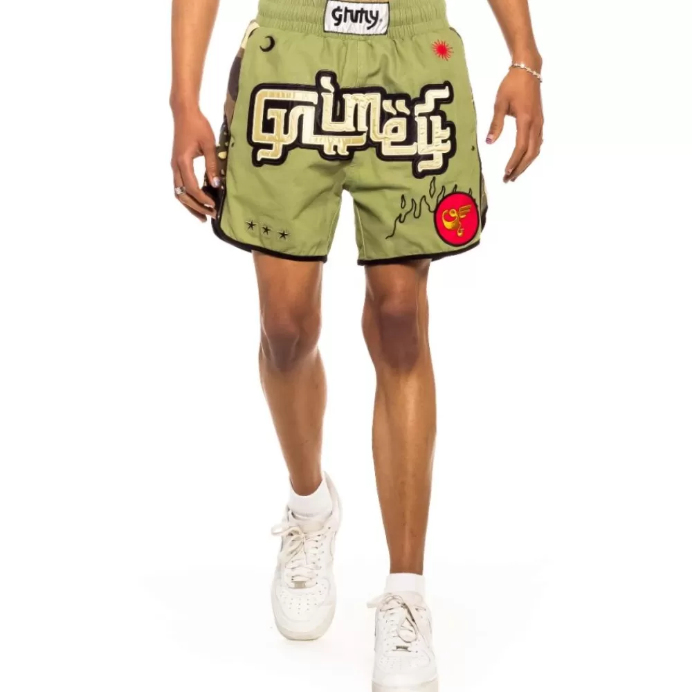 Grimey Bermuda "Glorified" Boxing Shorts - Green | Spring 22 Cheap