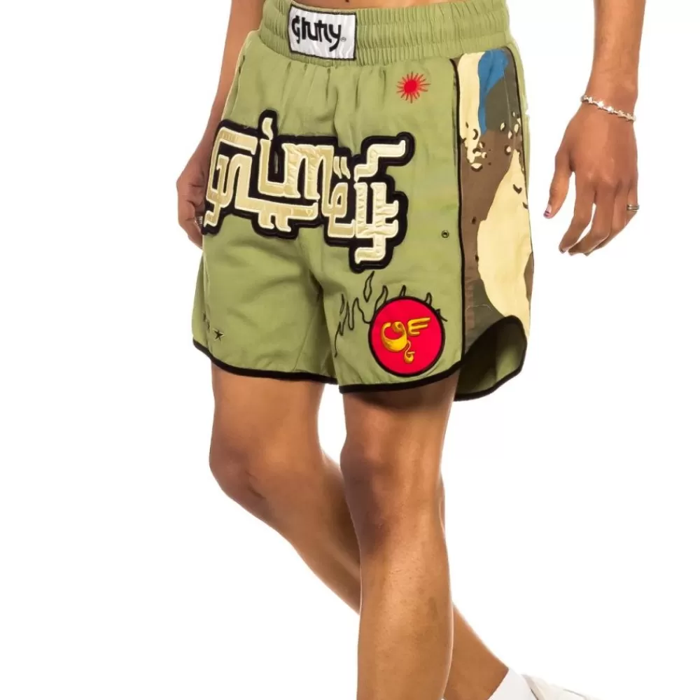 Grimey Bermuda "Glorified" Boxing Shorts - Green | Spring 22 Cheap