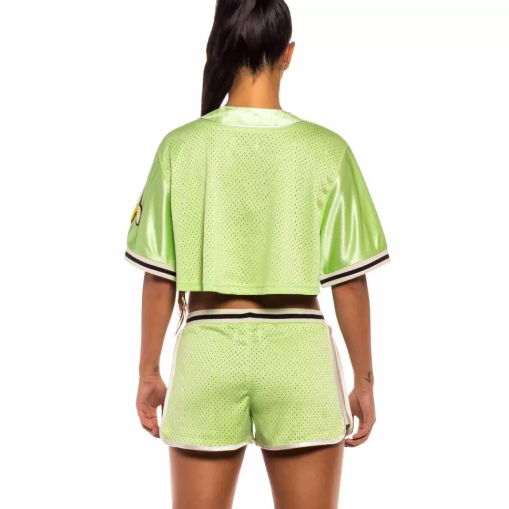 Grimey Camisa De Baseball De Chica "Jungle Punch" Mesh Crop - Green | Spring 22 Online