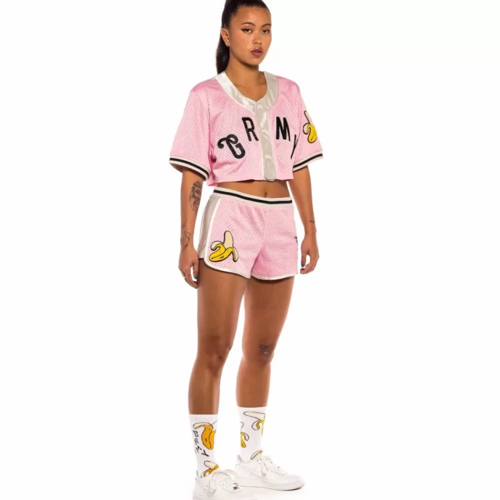 Grimey Camisa De Baseball De Chica "Jungle Punch" Mesh Crop - Pink | Spring 22 Fashion