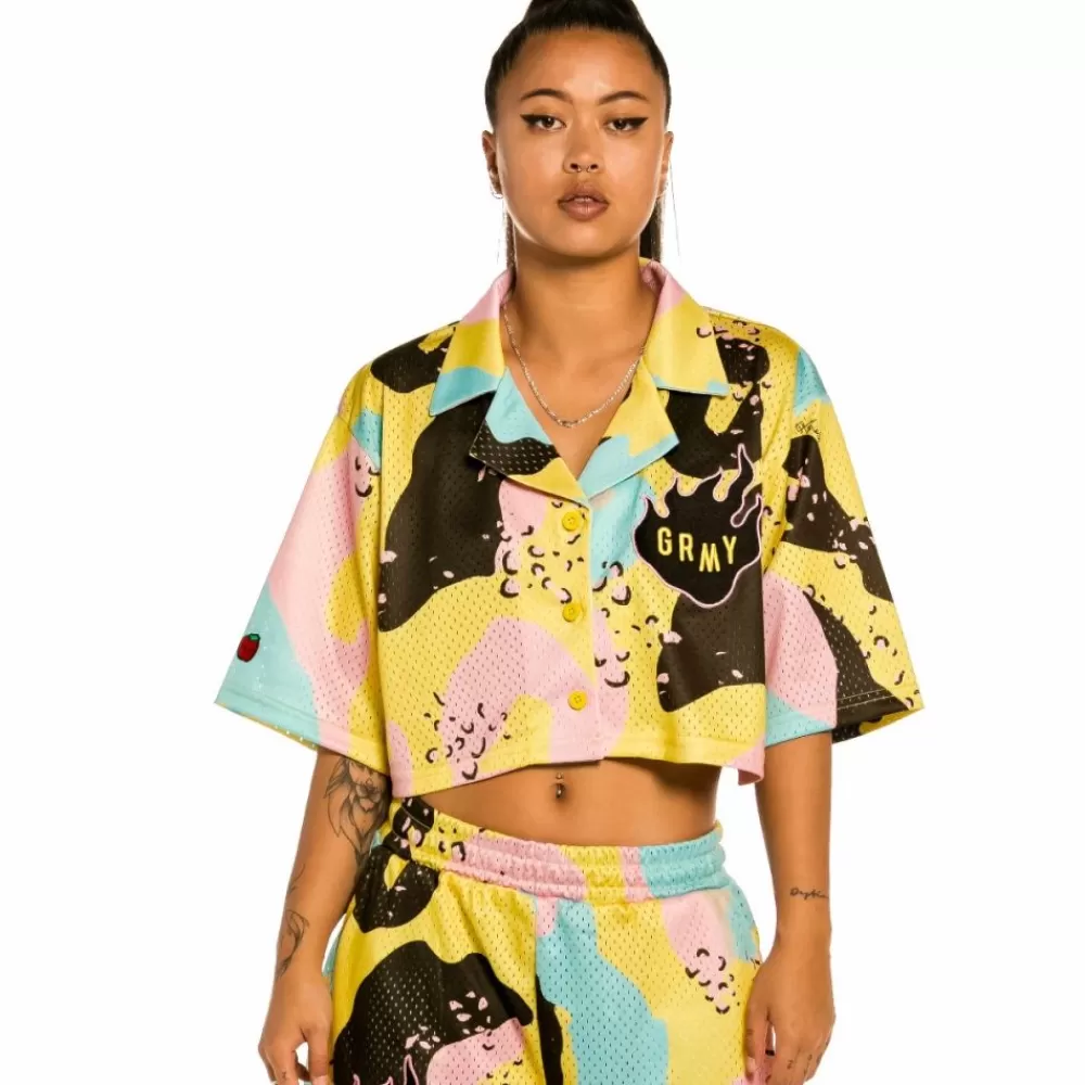 Grimey Camisa De Chica "Trespass" All Over Print - Camo | Summer 22 New
