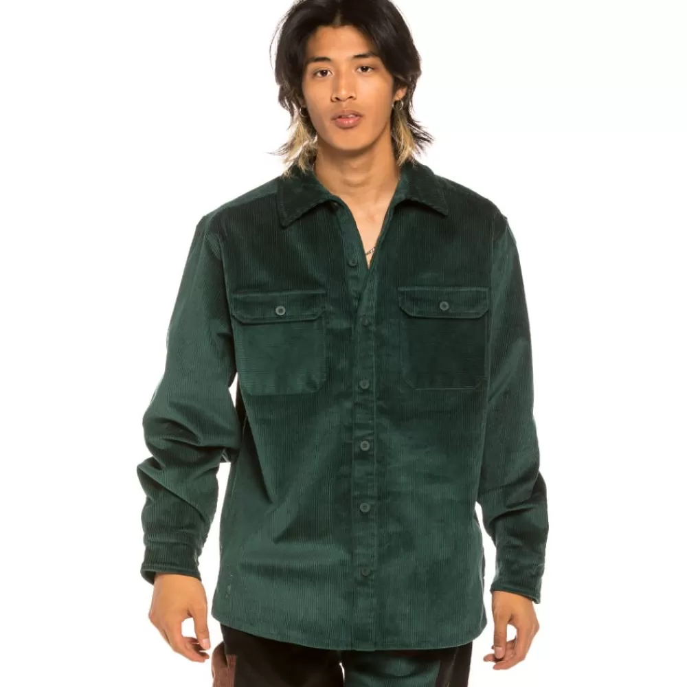 Grimey Camisa "Aged Rum" Corduroy Shirt - Green | Winter 21 Fashion