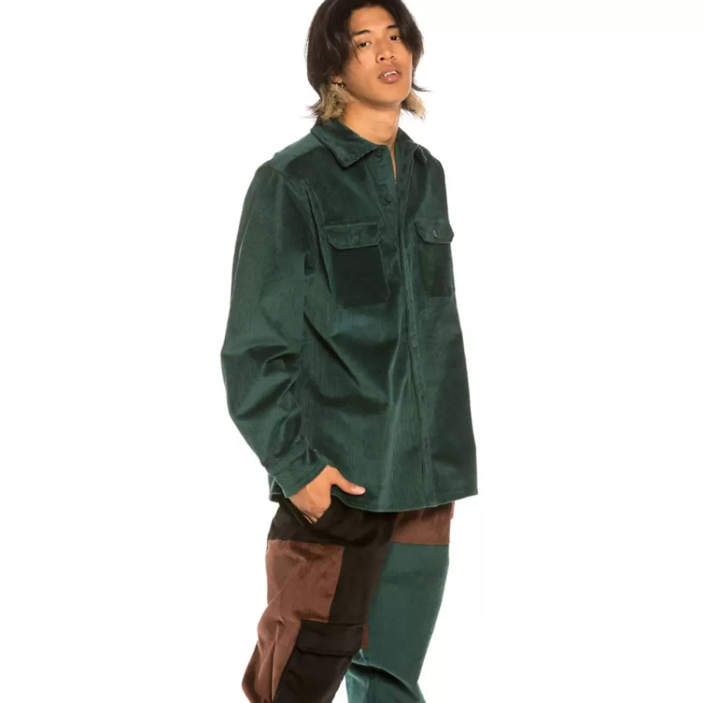 Grimey Camisa "Aged Rum" Corduroy Shirt - Green | Winter 21 Fashion