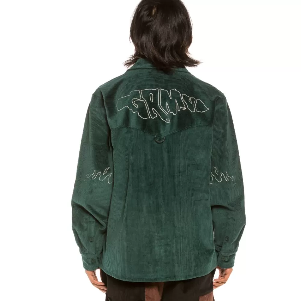 Grimey Camisa "Aged Rum" Corduroy Shirt - Green | Winter 21 Fashion