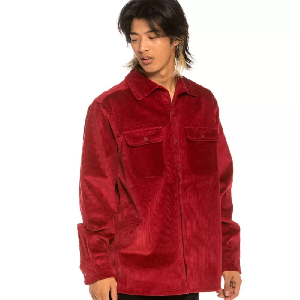 Grimey Camisa "Aged Rum" Corduroy Shirt - Red | Winter 21 New