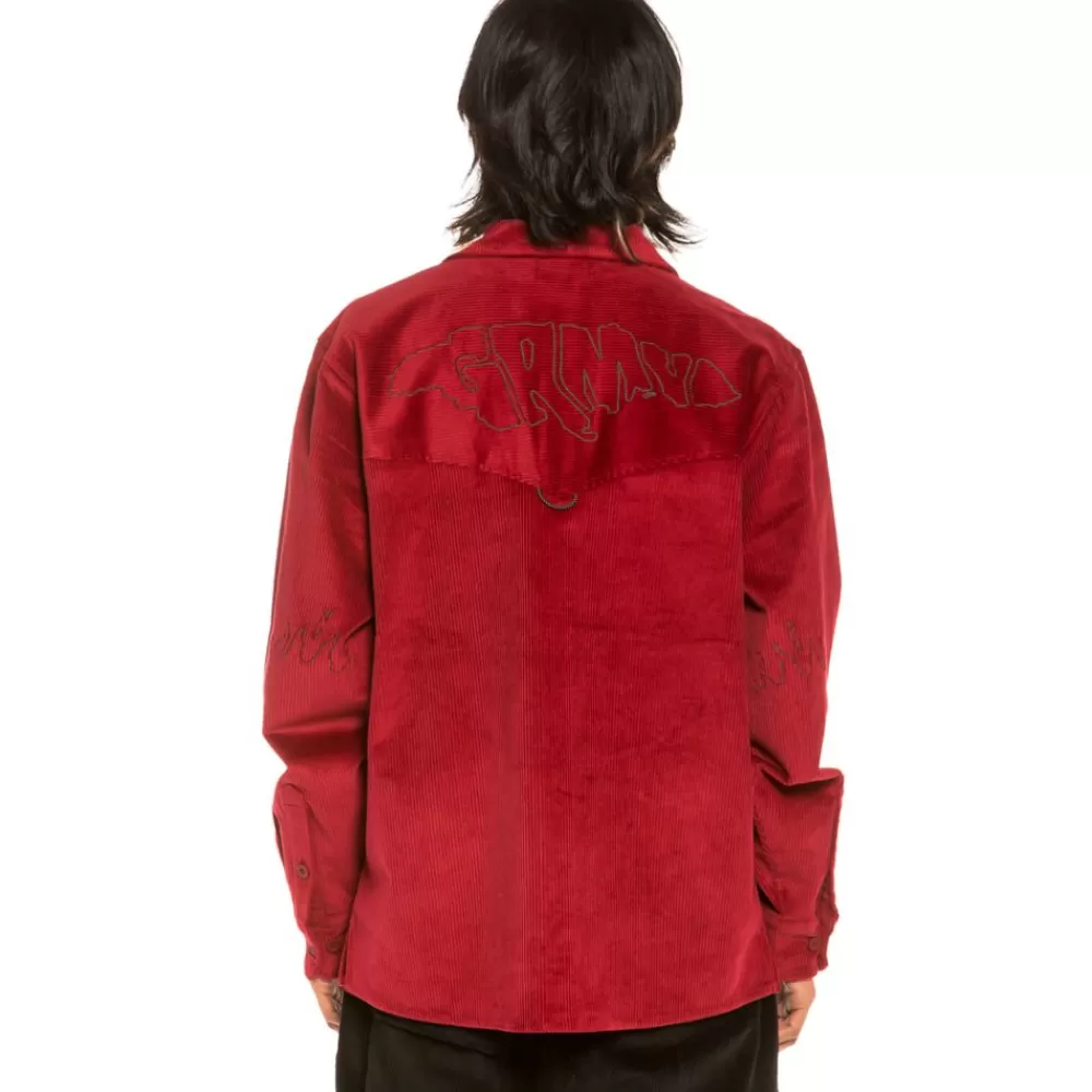 Grimey Camisa "Aged Rum" Corduroy Shirt - Red | Winter 21 New