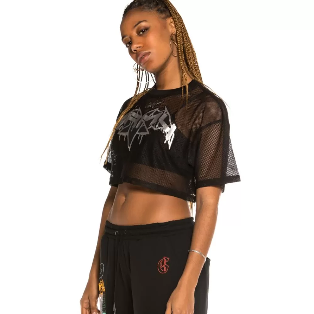 Grimey Camiseta Corta De Chica "Liveution" - Black | Spring 21 Clearance