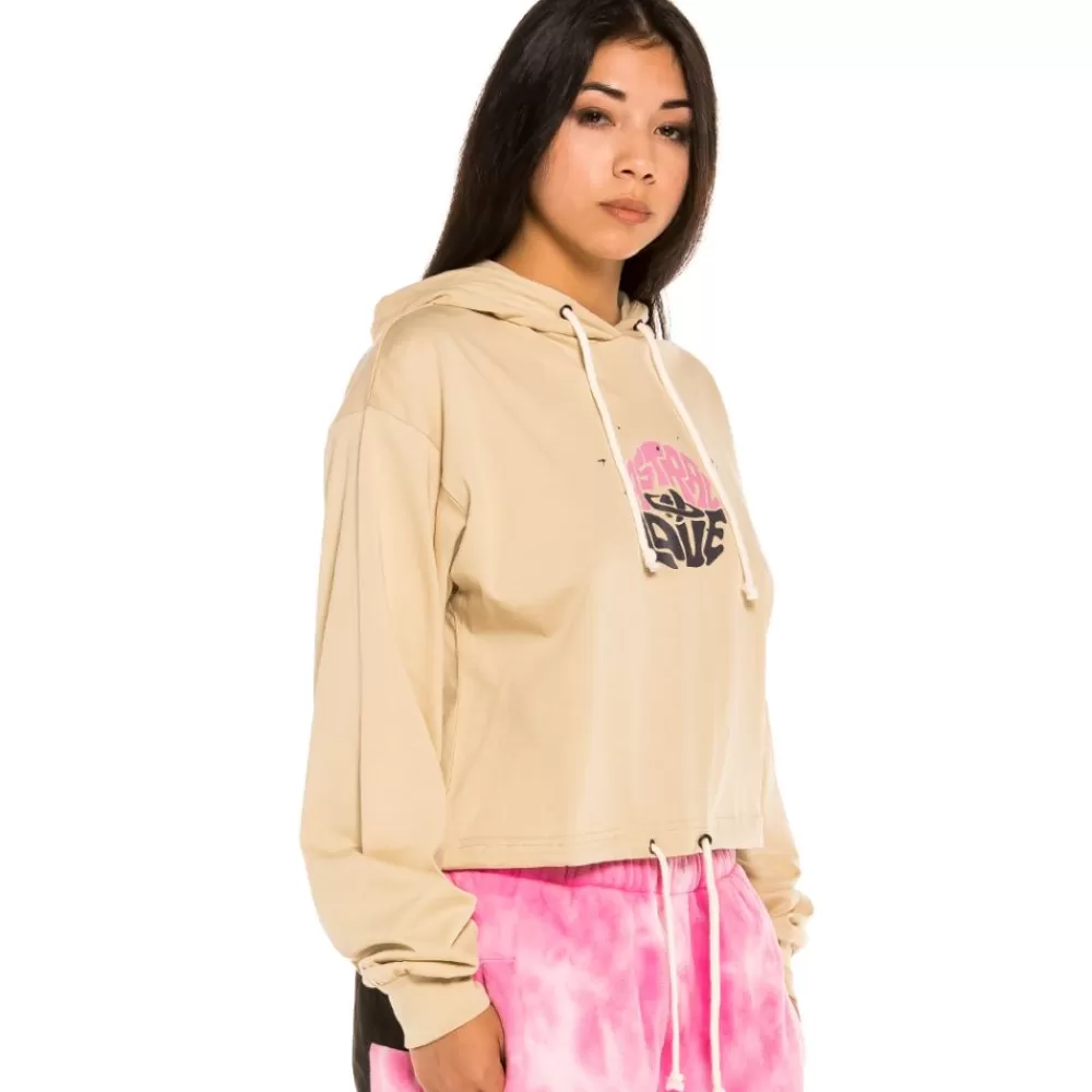 Grimey Camiseta De Chica "Space Lady" Ls Hodded - Sand | Winter 21 Hot