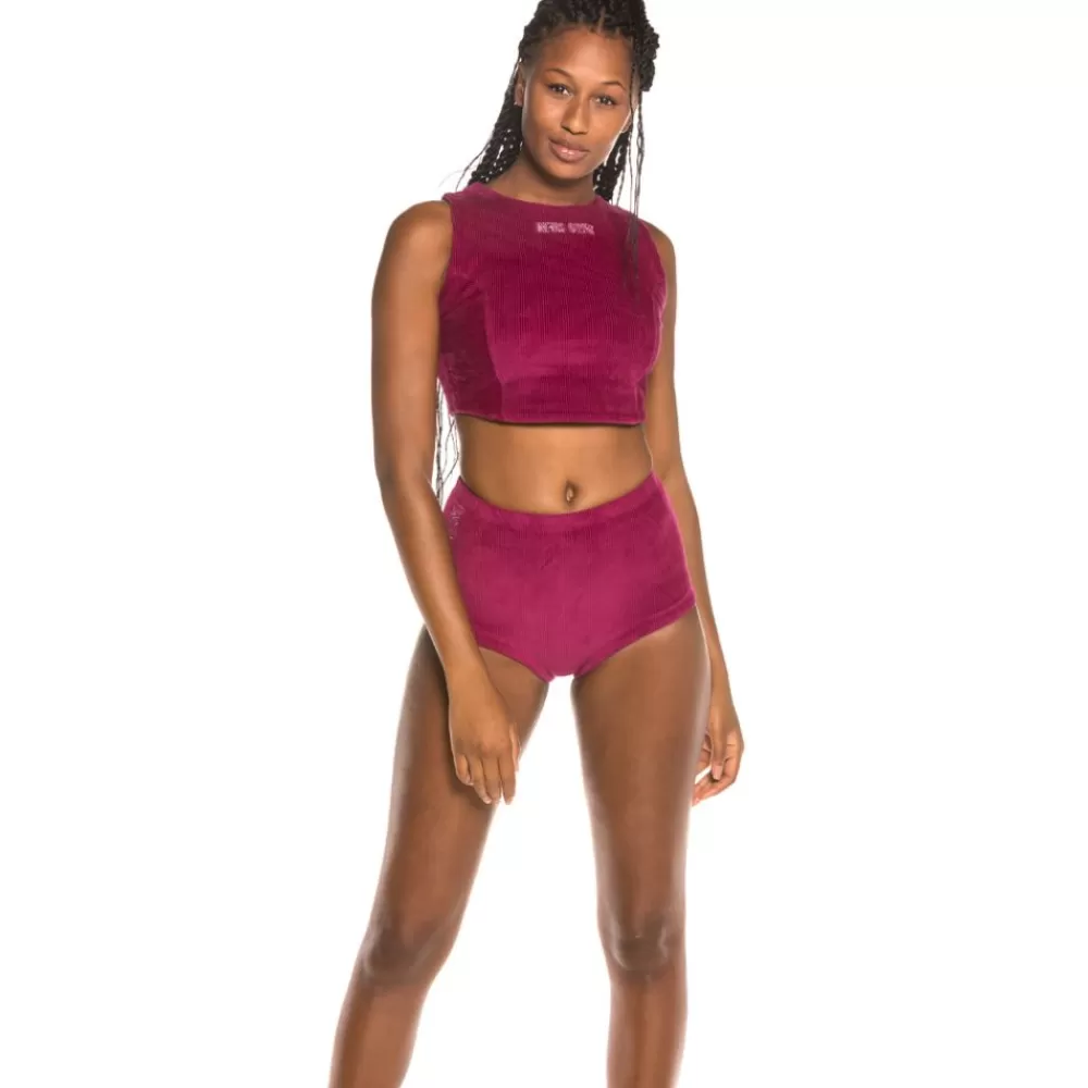 Grimey Camiseta Chica Engineering Corduroy Top Fw19 Purple Best