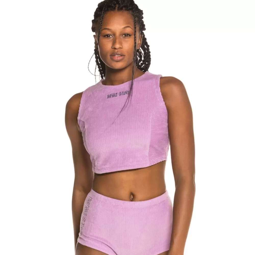 Grimey Camiseta Chica Engineering Corduroy Top Fw19 Violet Best