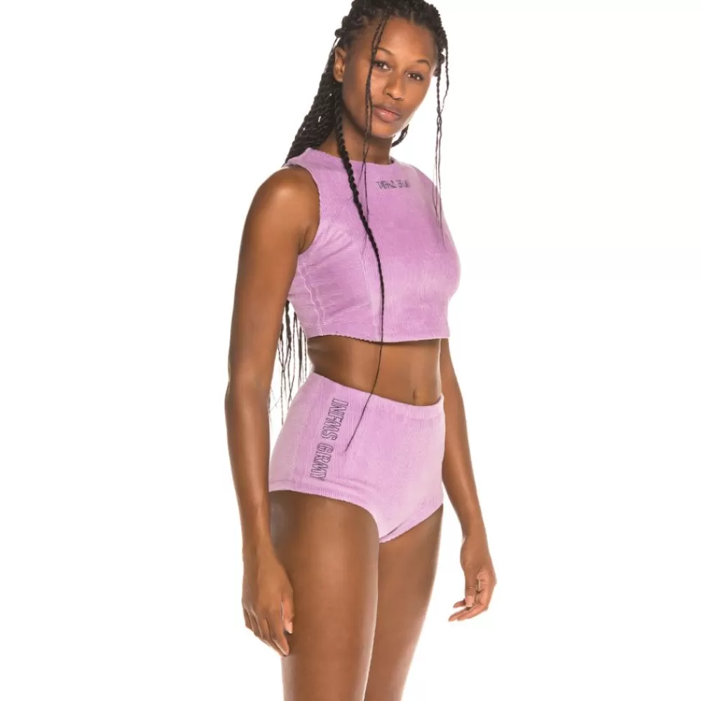 Grimey Camiseta Chica Engineering Corduroy Top Fw19 Violet Best