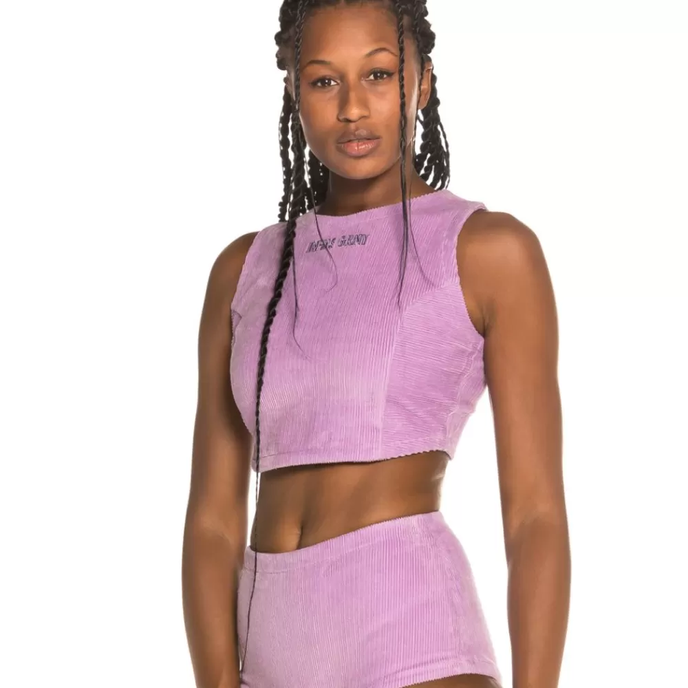Grimey Camiseta Chica Engineering Corduroy Top Fw19 Violet Best