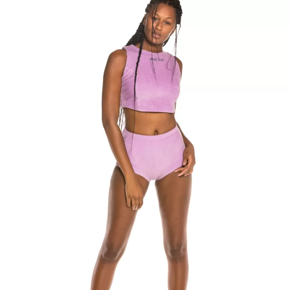 Grimey Camiseta Chica Engineering Corduroy Top Fw19 Violet Best