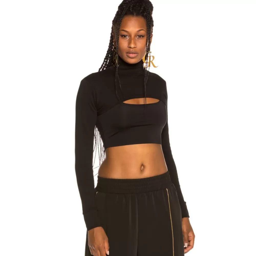 Grimey Camiseta Chica Sighting In Vostok Long Sleeve Crop Top Fw19 Black Flash Sale