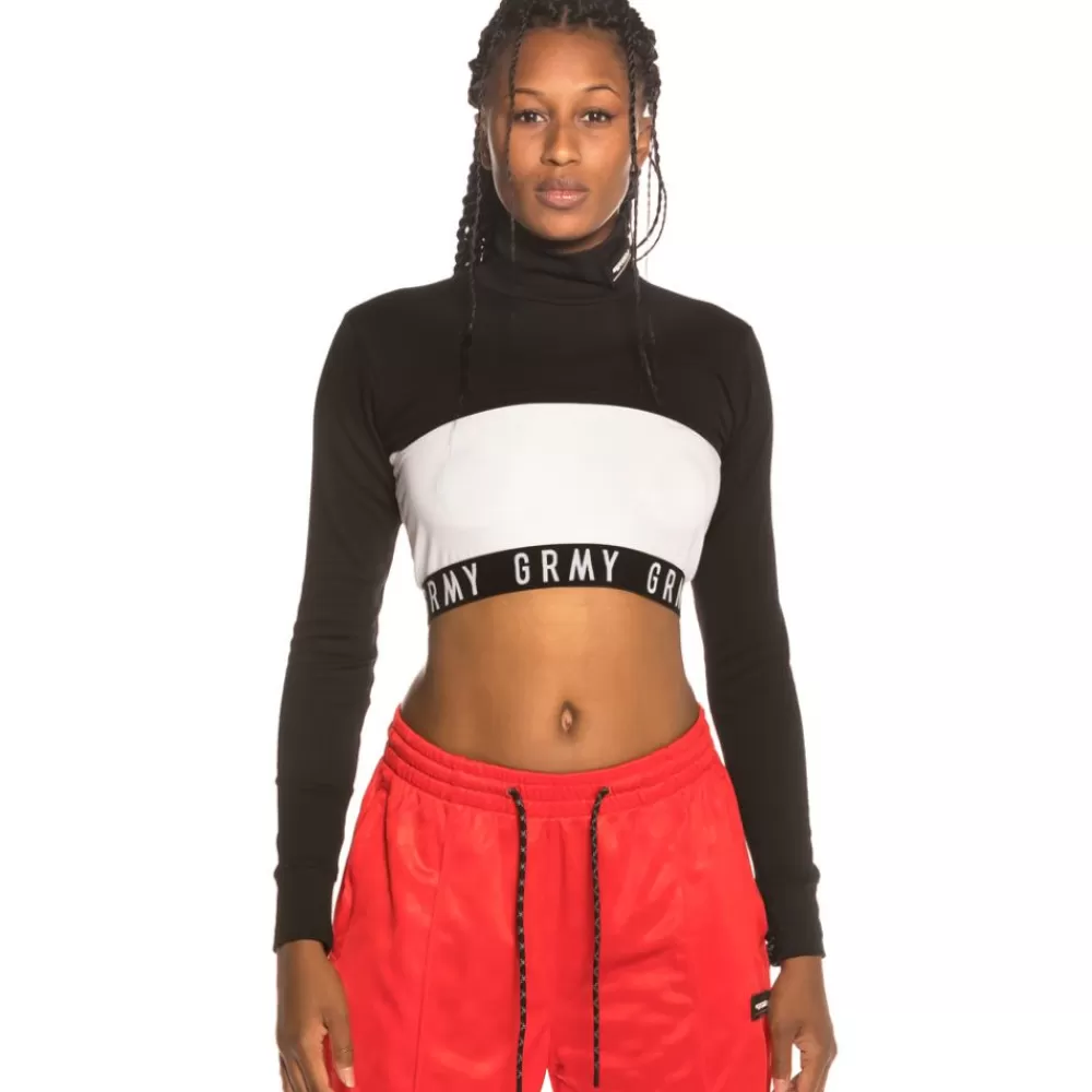 Grimey Camiseta Chica Sighting In Vostok Long Sleeve Crop Top Fw19 Black Flash Sale