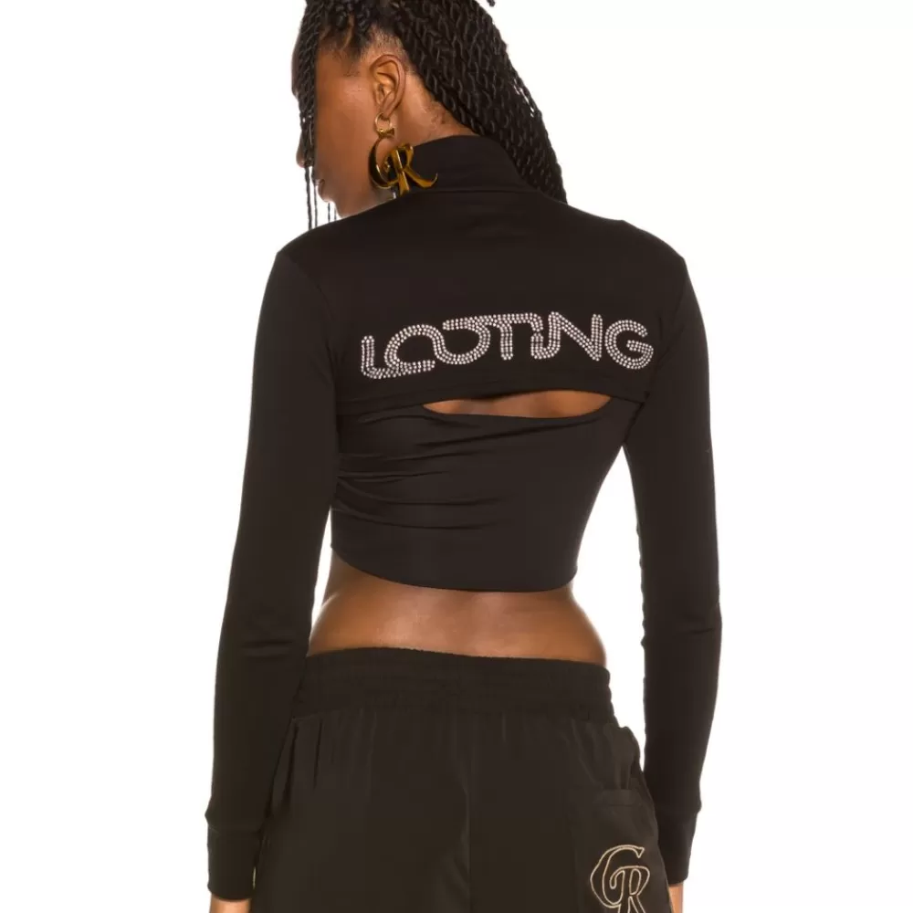 Grimey Camiseta Chica Sighting In Vostok Long Sleeve Crop Top Fw19 Black Flash Sale