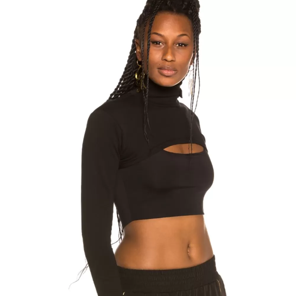 Grimey Camiseta Chica Sighting In Vostok Long Sleeve Crop Top Fw19 Black Flash Sale