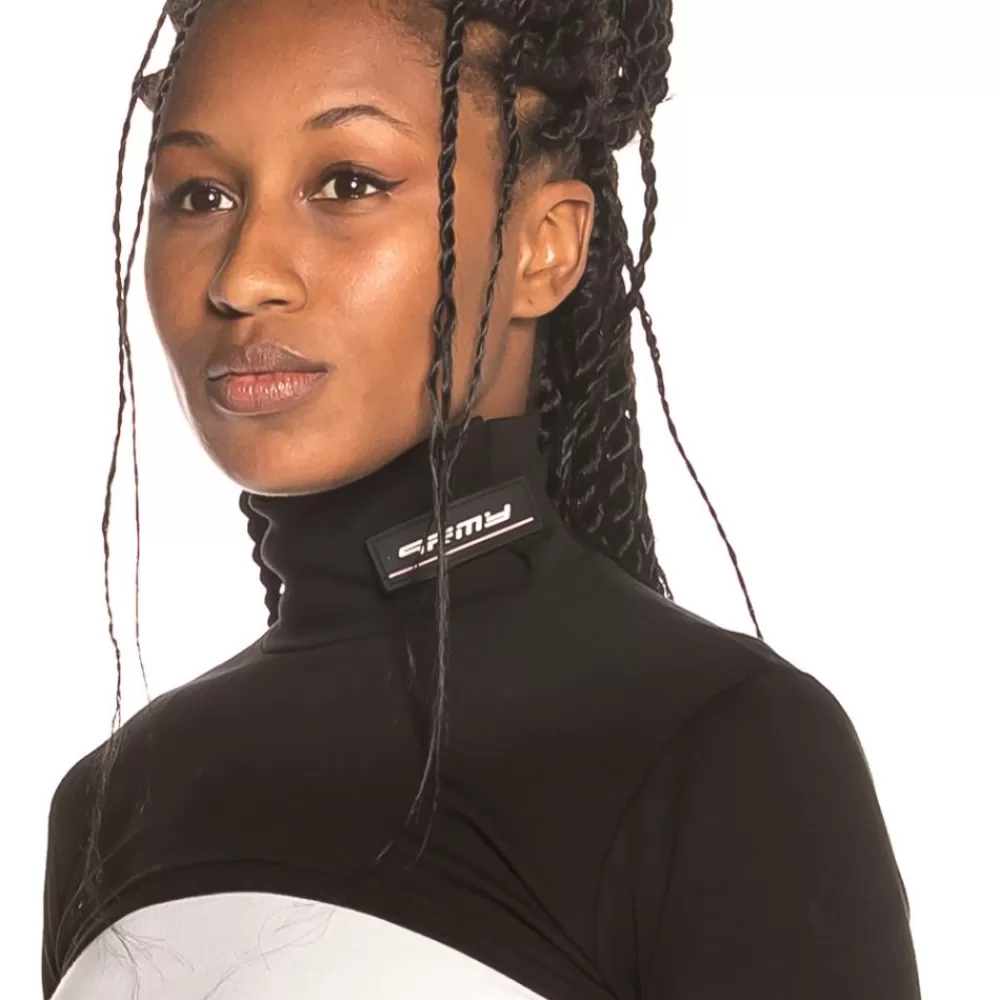 Grimey Camiseta Chica Sighting In Vostok Long Sleeve Crop Top Fw19 Black Flash Sale