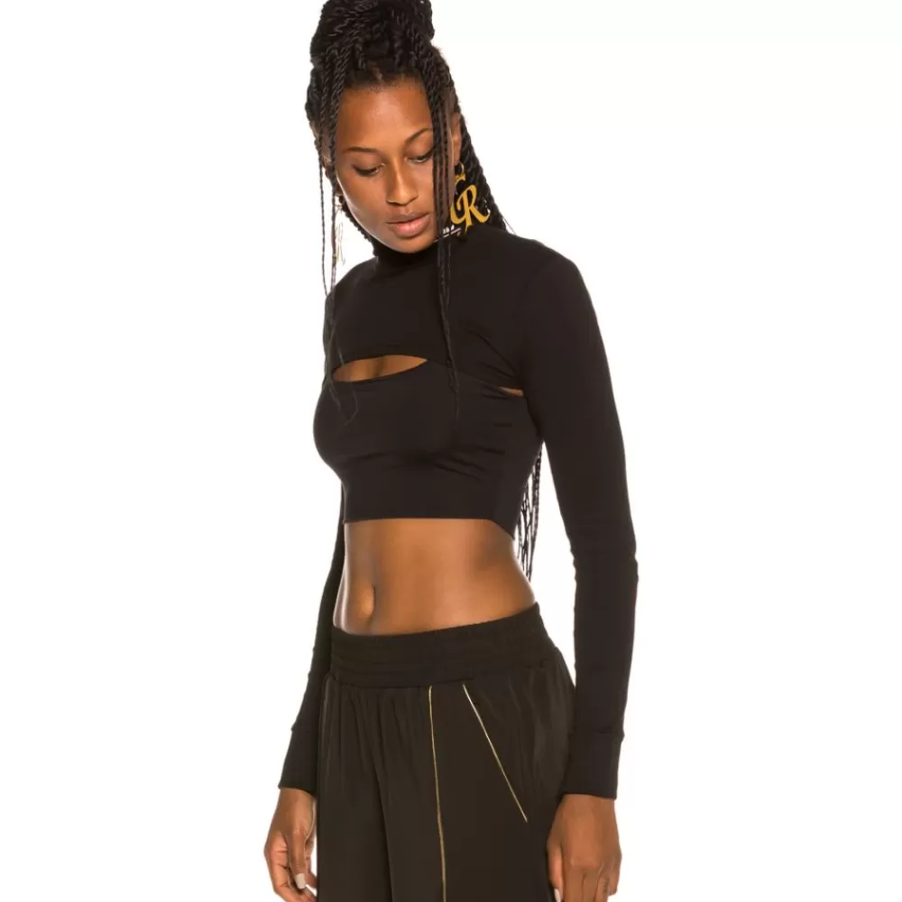 Grimey Camiseta Chica Sighting In Vostok Long Sleeve Crop Top Fw19 Black Flash Sale