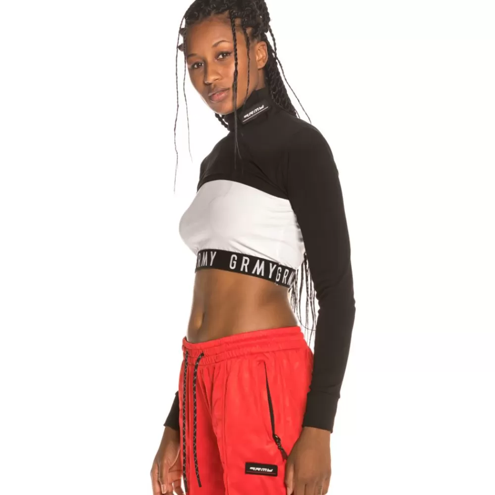 Grimey Camiseta Chica Sighting In Vostok Long Sleeve Crop Top Fw19 Black Flash Sale