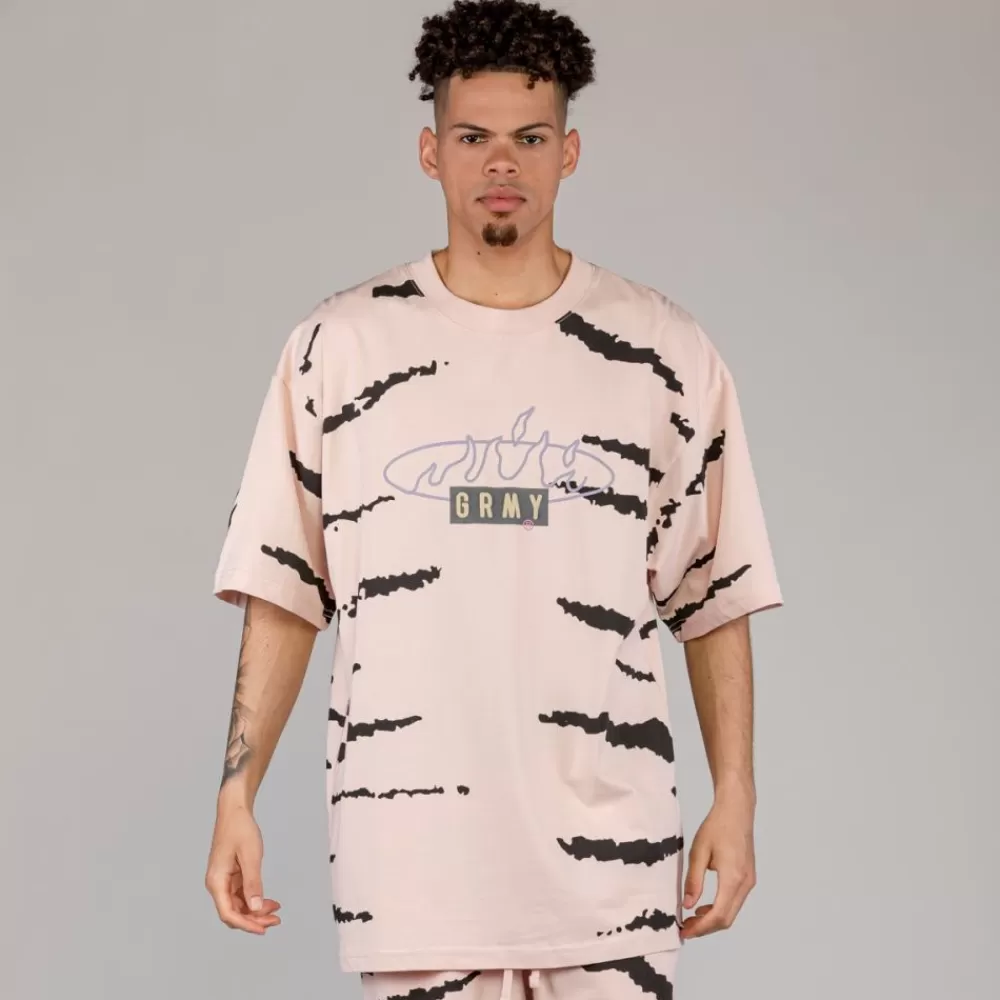 Grimey Camiseta Cloven Tongues All Over Print Oversized - Cream | Summer 23 New