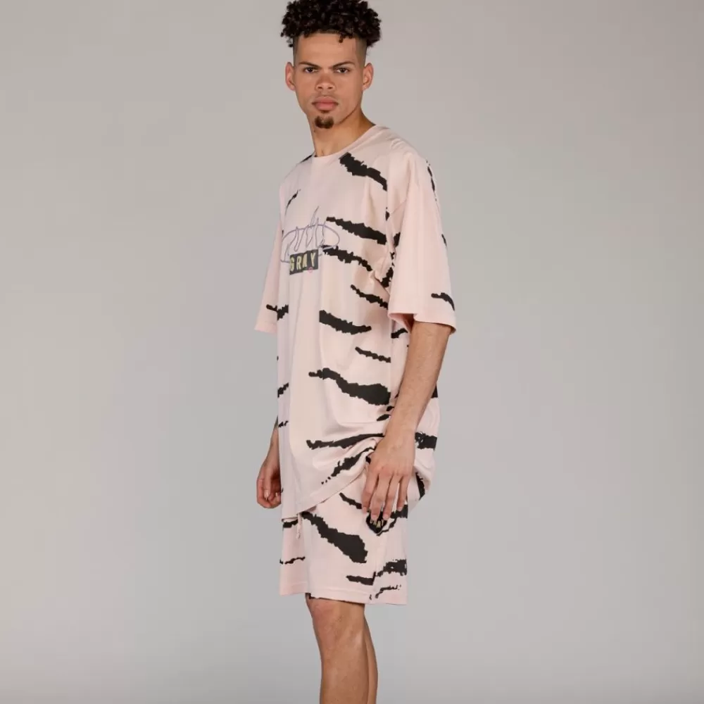 Grimey Camiseta Cloven Tongues All Over Print Oversized - Cream | Summer 23 New
