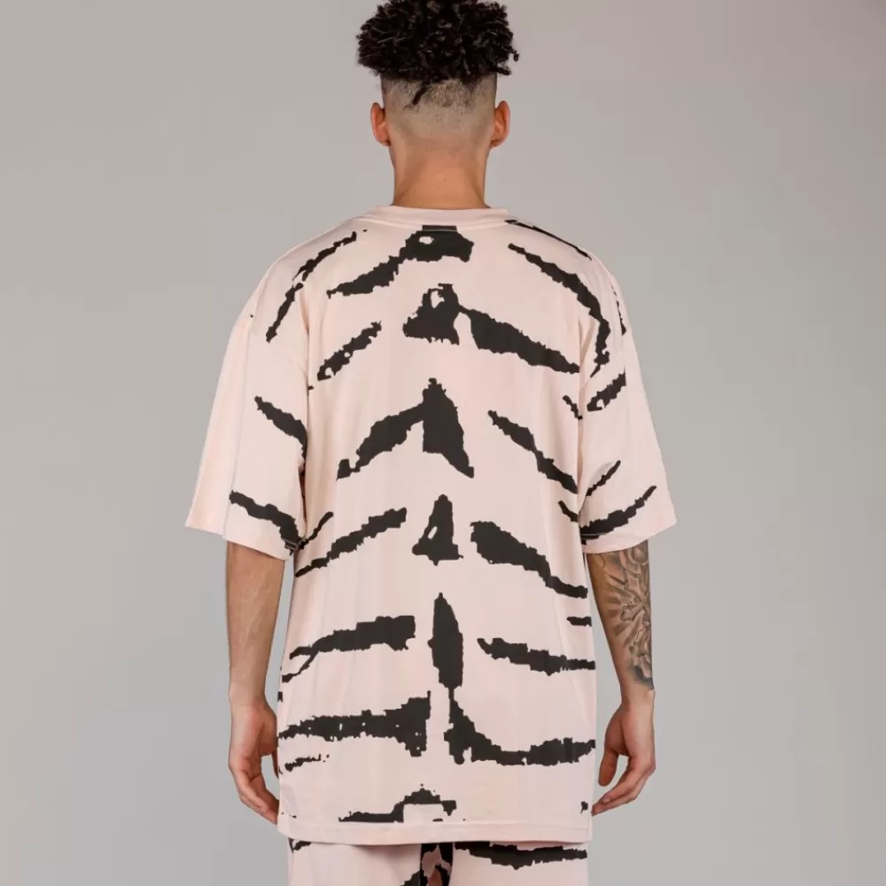 Grimey Camiseta Cloven Tongues All Over Print Oversized - Cream | Summer 23 New