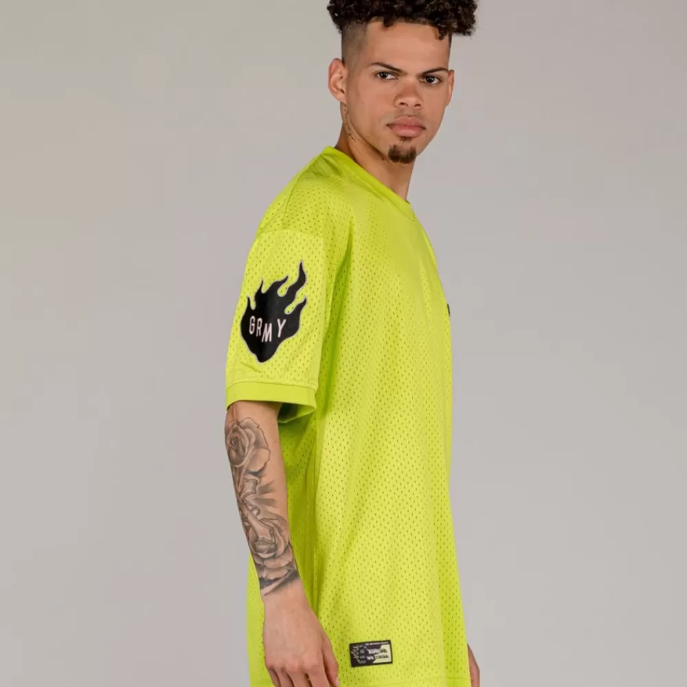 Grimey Camiseta Cloven Tongues Mesh - Fluor Lime | Summer 23 Flash Sale