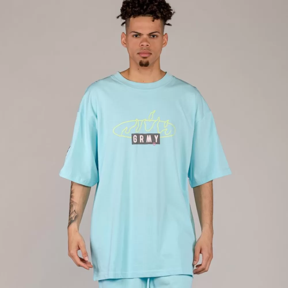 Grimey Camiseta Cloven Tongues Oversized - Blue | Summer 23 Hot