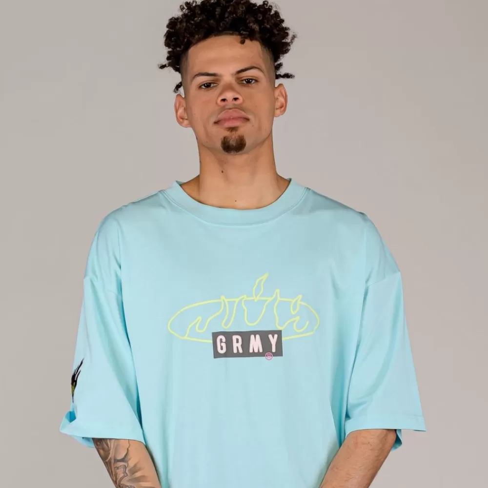 Grimey Camiseta Cloven Tongues Oversized - Blue | Summer 23 Hot