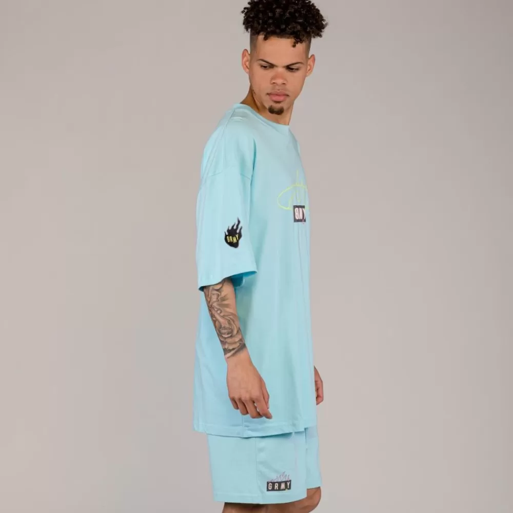 Grimey Camiseta Cloven Tongues Oversized - Blue | Summer 23 Hot
