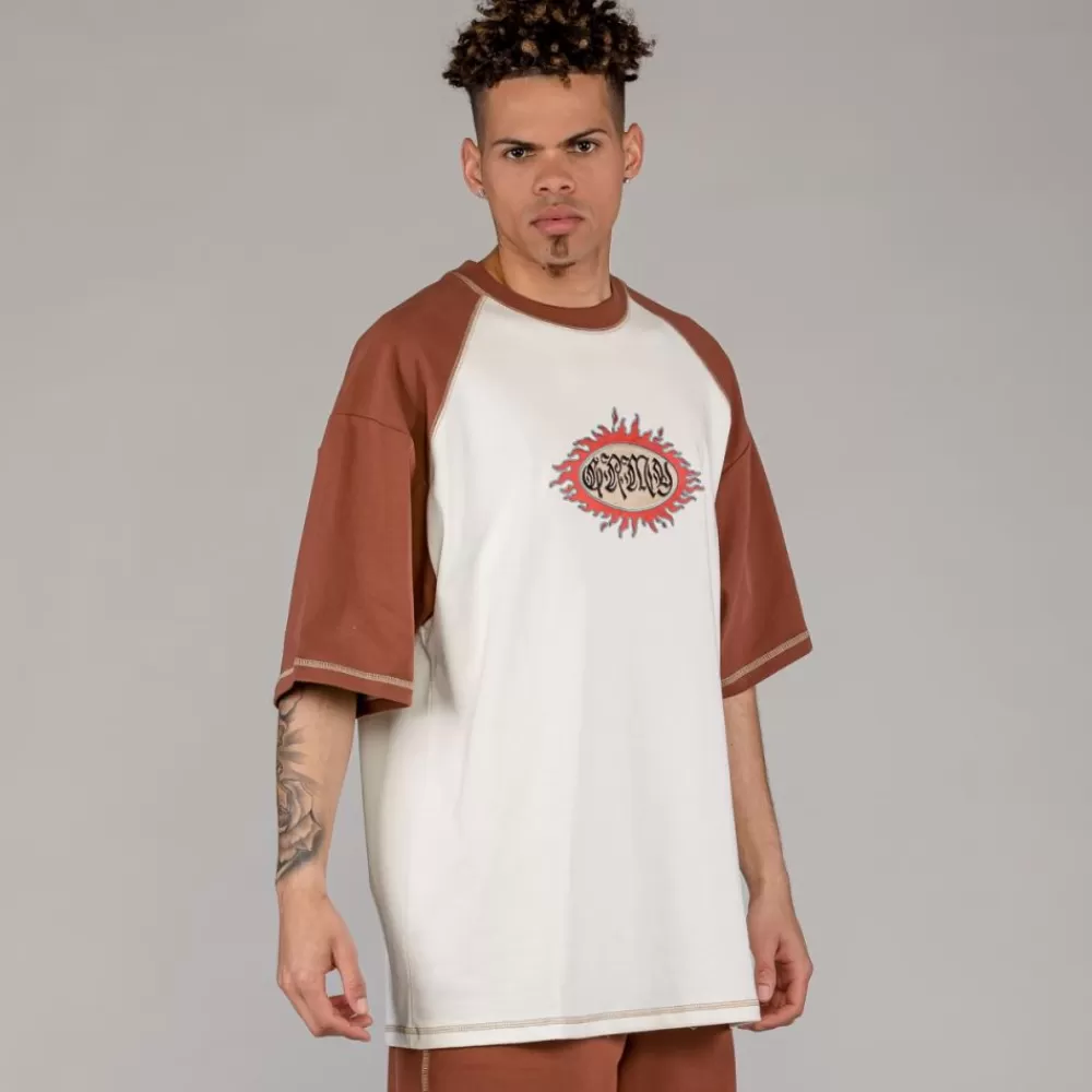 Grimey Camiseta Fire Route Bicolor - White | Spring 23 Clearance
