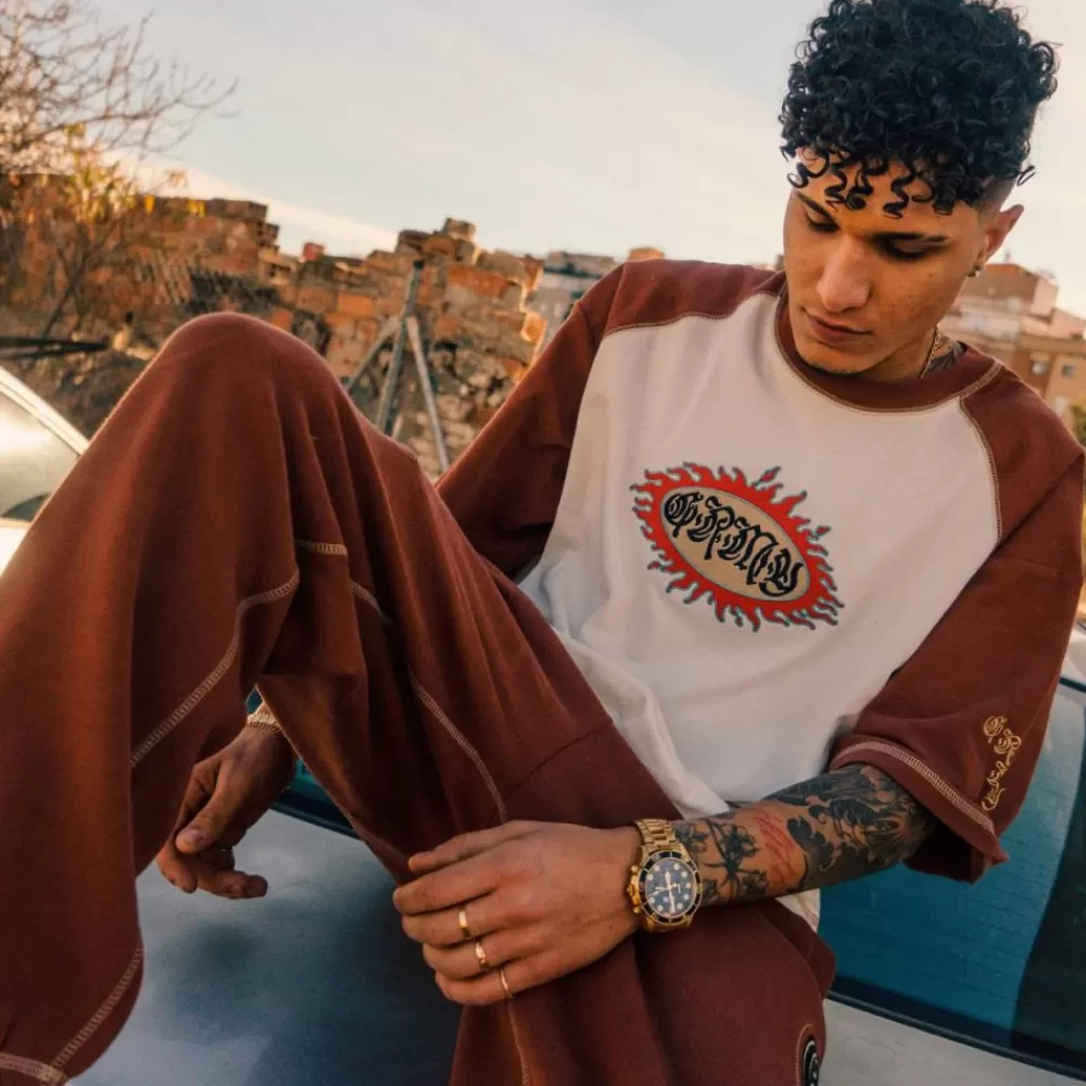 Grimey Camiseta Fire Route Bicolor - White | Spring 23 Clearance