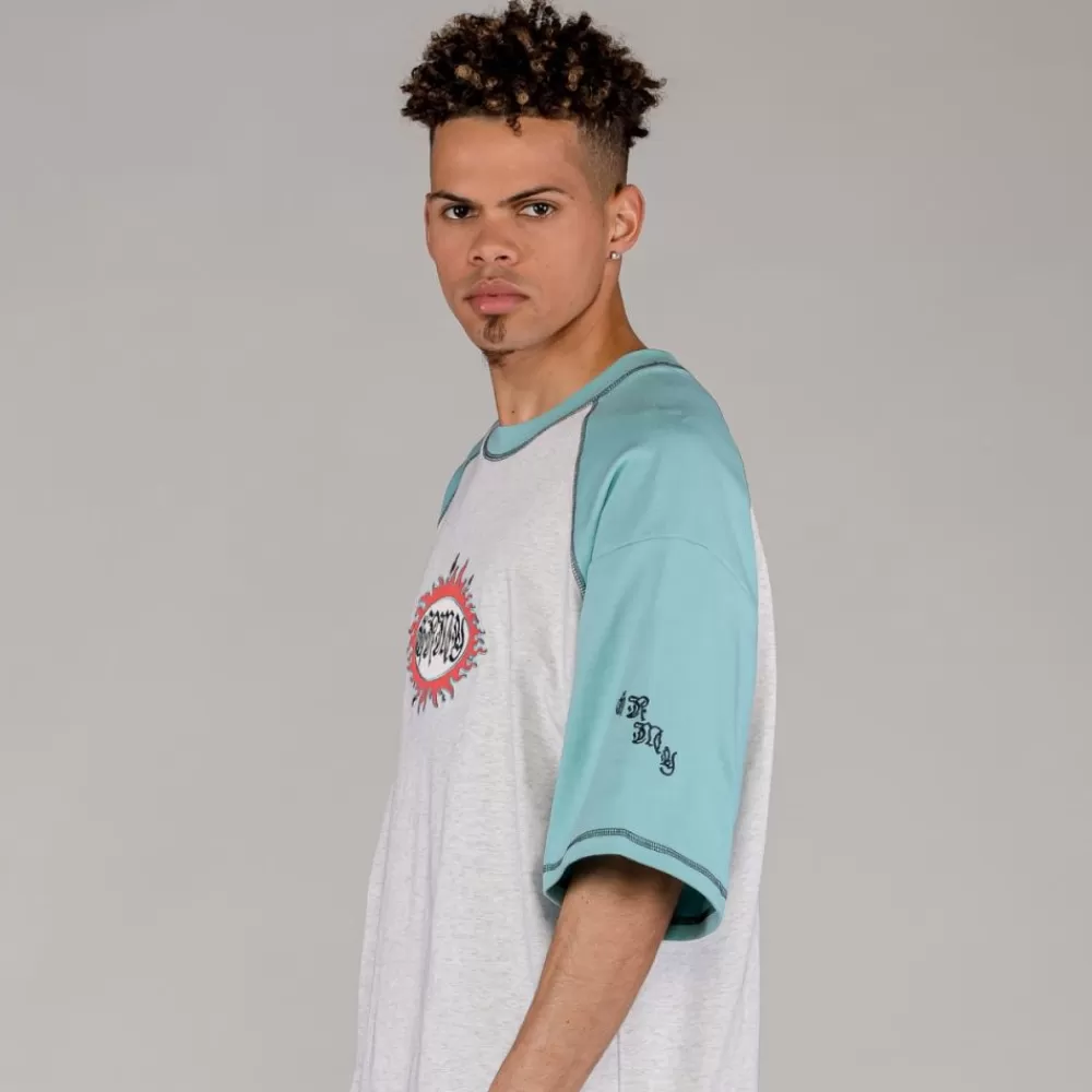 Grimey Camiseta Fire Route Bicolor Oversized - Blue | Spring 23 Shop