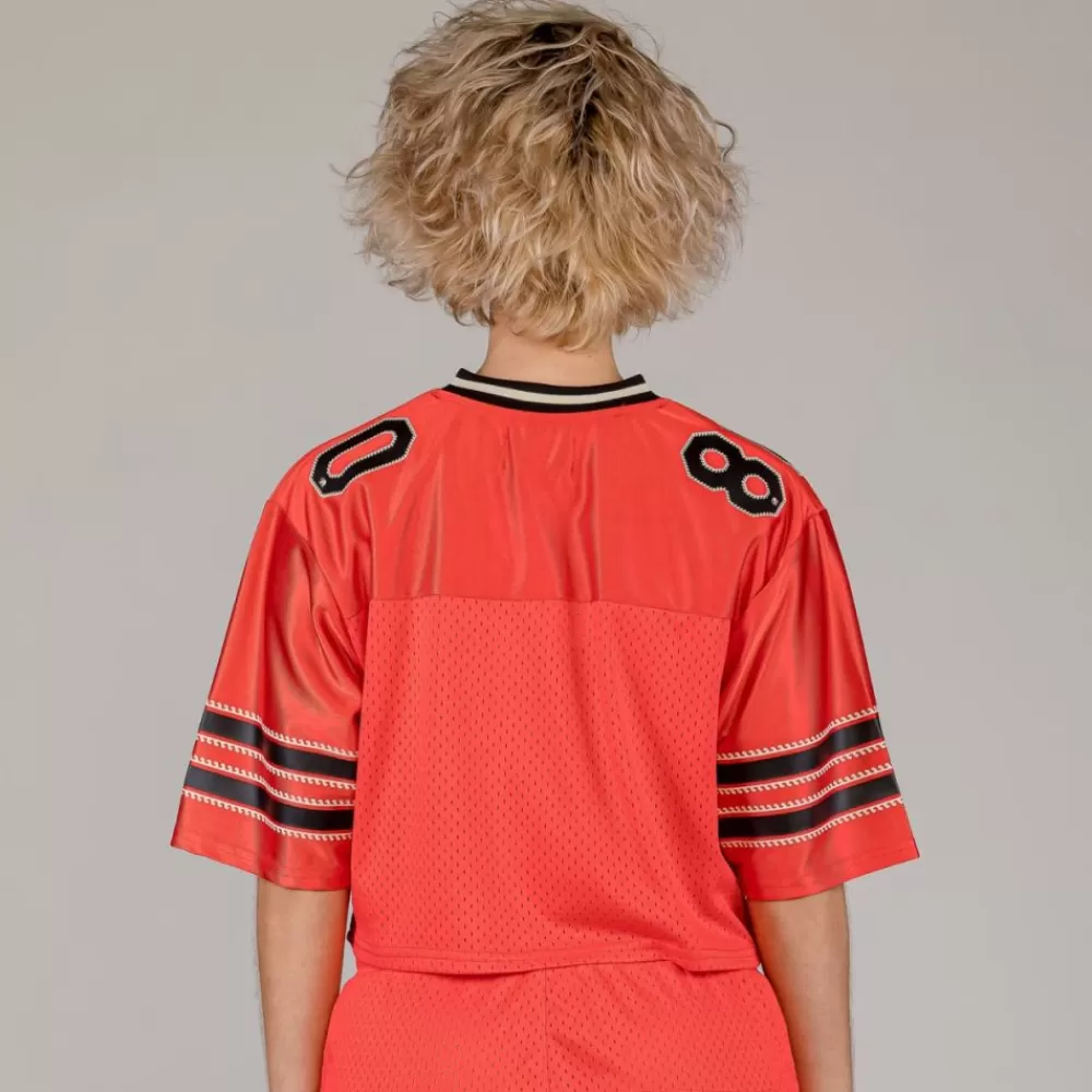 Grimey Camiseta The Clout Mesh Crop Girl - Red | Spring 23 Shop