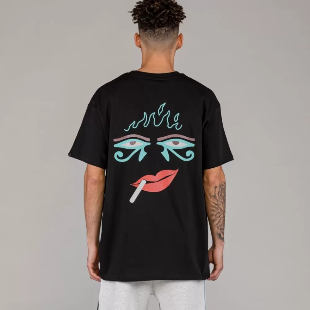 Grimey Camiseta The Light Me Up (Fire Route) - Black | Spring 23 Discount