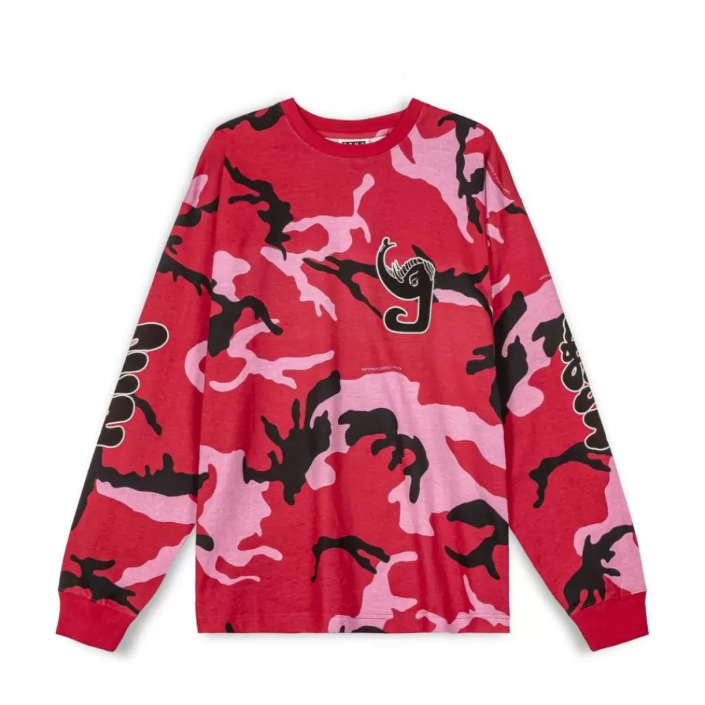 Grimey Camiseta Manga Larga All Over Print Tusker Temple - Red | Fw23 Best Sale