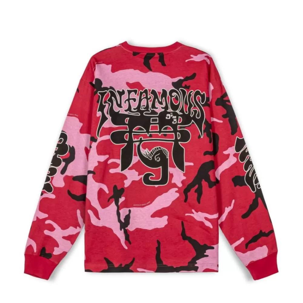 Grimey Camiseta Manga Larga All Over Print Tusker Temple - Red | Fw23 Best Sale