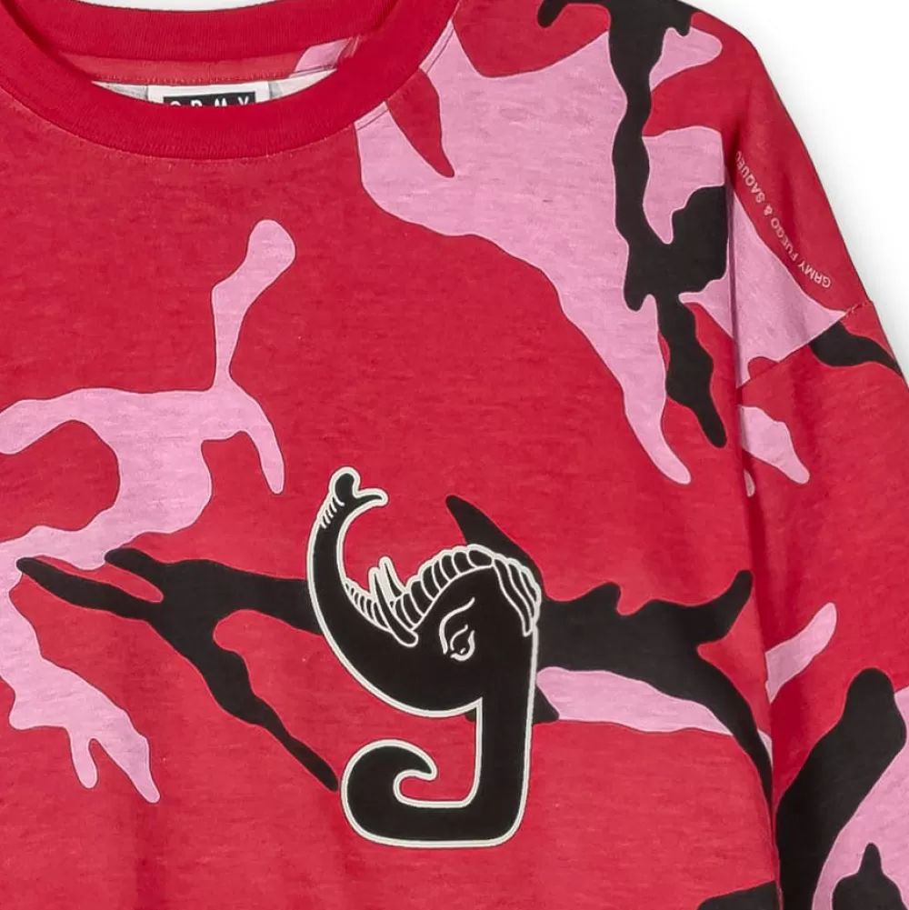 Grimey Camiseta Manga Larga All Over Print Tusker Temple - Red | Fw23 Best Sale