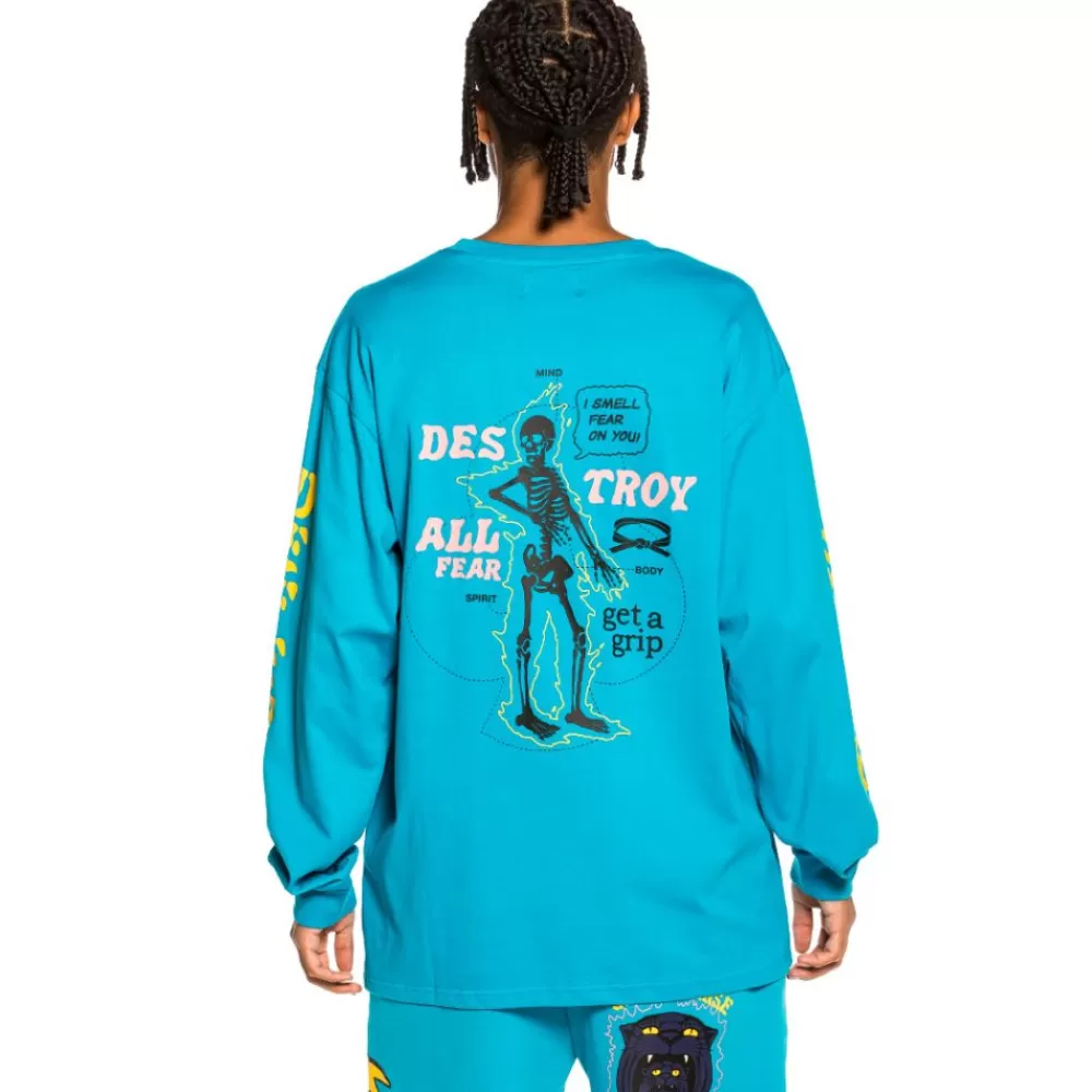 Grimey Camiseta Manga Larga "Destroy All Fear" - Blue | Fall 21 Shop