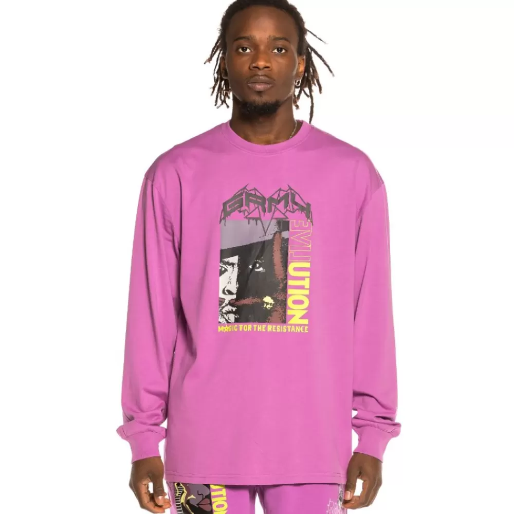 Grimey Camiseta Manga Larga "Liveution Magic 4 Resistance" Ls - Purple | Spring 21 Flash Sale