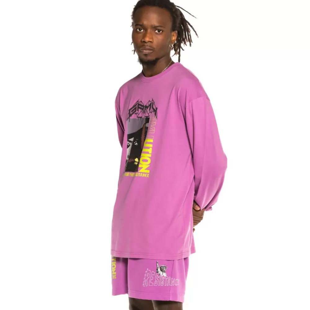 Grimey Camiseta Manga Larga "Liveution Magic 4 Resistance" Ls - Purple | Spring 21 Flash Sale