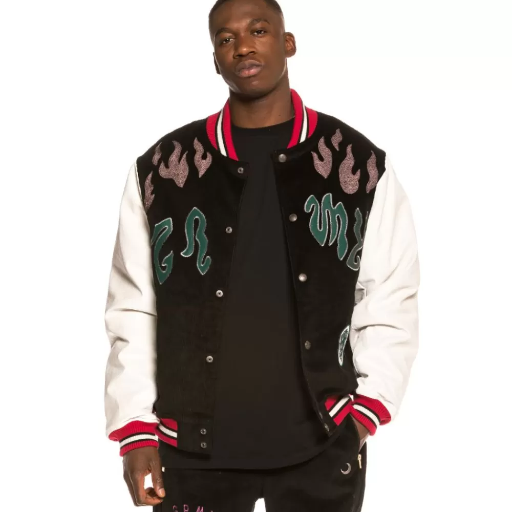 Grimey Chaqueta Baseball Yoga Fire Corduroy Fw20 Black Cheap