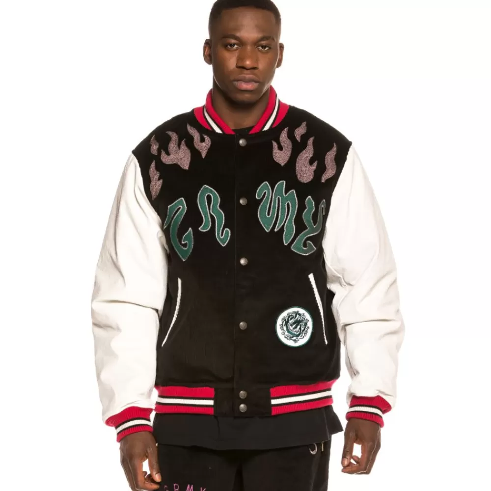 Grimey Chaqueta Baseball Yoga Fire Corduroy Fw20 Black Cheap