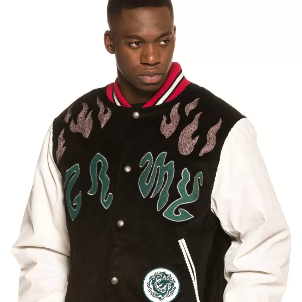 Grimey Chaqueta Baseball Yoga Fire Corduroy Fw20 Black Cheap