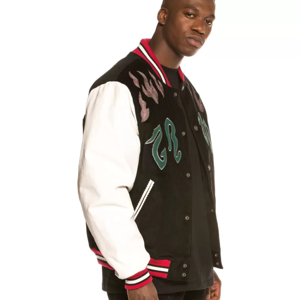 Grimey Chaqueta Baseball Yoga Fire Corduroy Fw20 Black Cheap