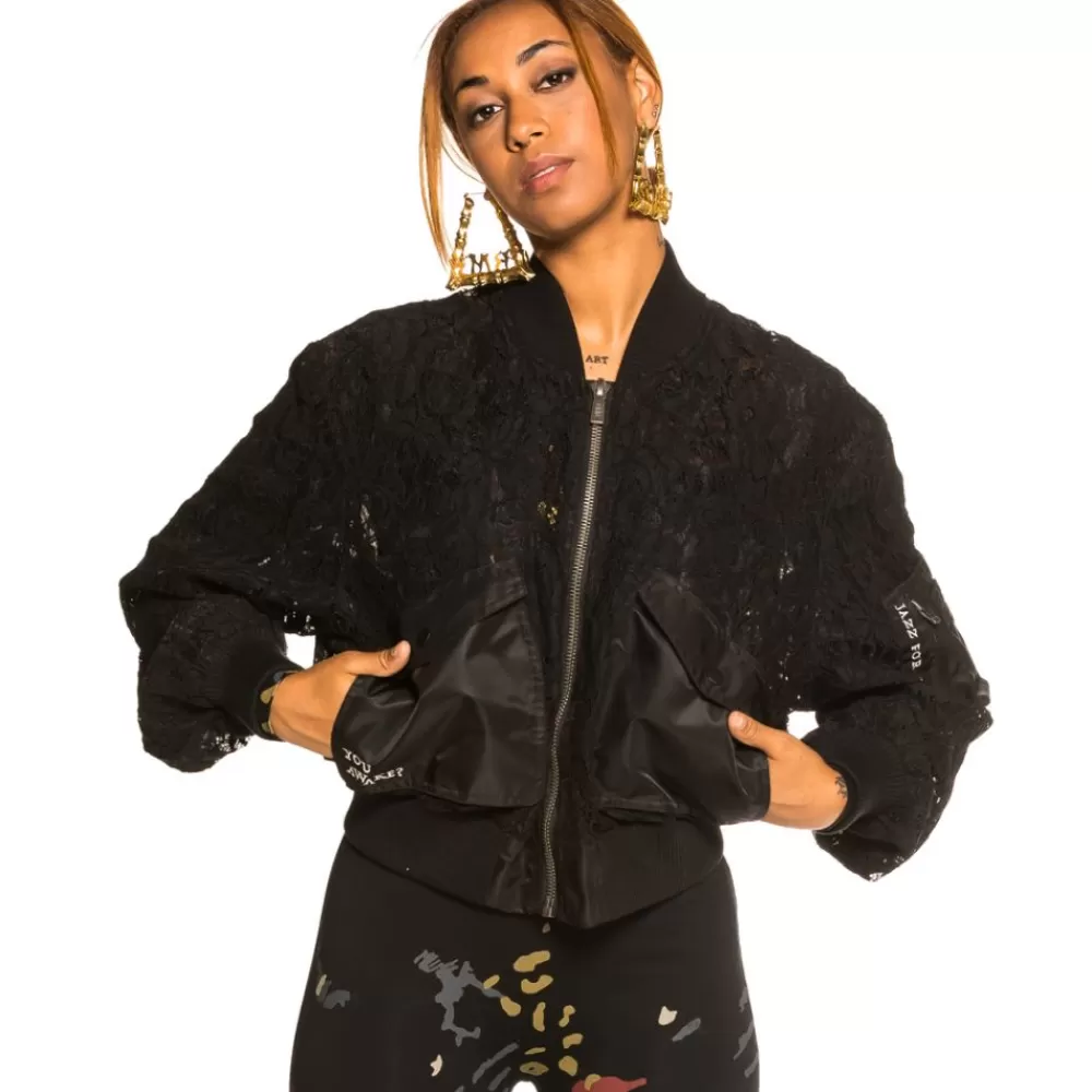 Grimey Chaqueta Bomber De Chica "Jazz Thing" - Black | Fall 21 Clearance