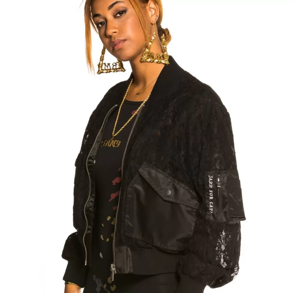Grimey Chaqueta Bomber De Chica "Jazz Thing" - Black | Fall 21 Clearance