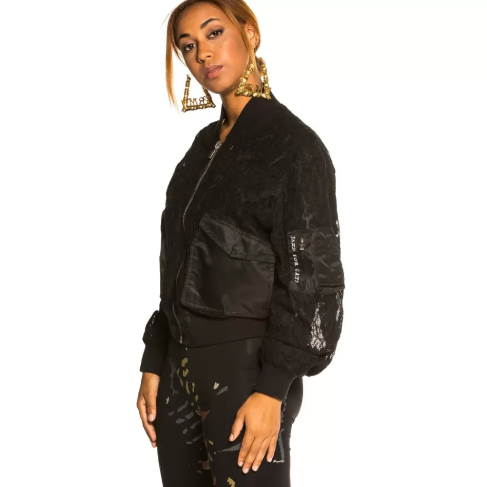 Grimey Chaqueta Bomber De Chica "Jazz Thing" - Black | Fall 21 Clearance